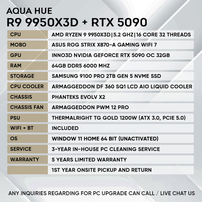 RYZEN 9 9950X3D + RTX 5090 OC (ARTIFICIAL INTELLIGENCE PC)