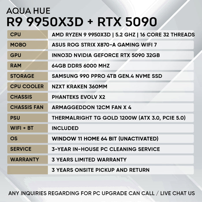 RYZEN 9 9950X3D + RTX 5090 OC (ARTIFICIAL INTELLIGENCE PC)
