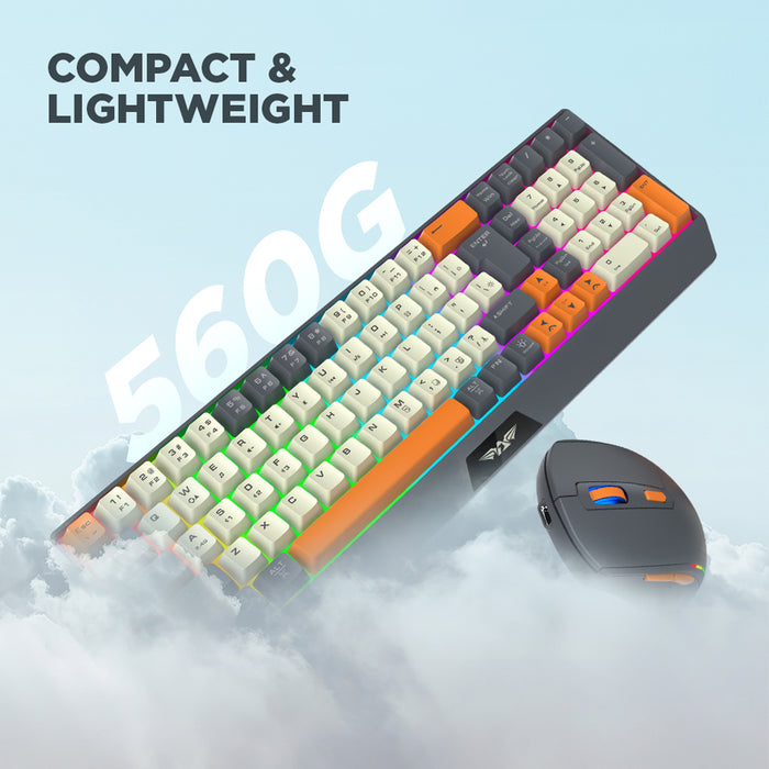 Armaggeddon MM-852R Duo Stealth Wireless Keyboard Mouse Combo Bluetooth 5.1, 2.4GHz, RGB, 85-Key, 3200 CPI