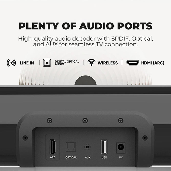 SonicGear SonicBar HD7000 Ultra Bass 140W TV Soundbar Bluetooth 5.0 | HDMI ARC, Optical & Dual Karaoke Mic Input