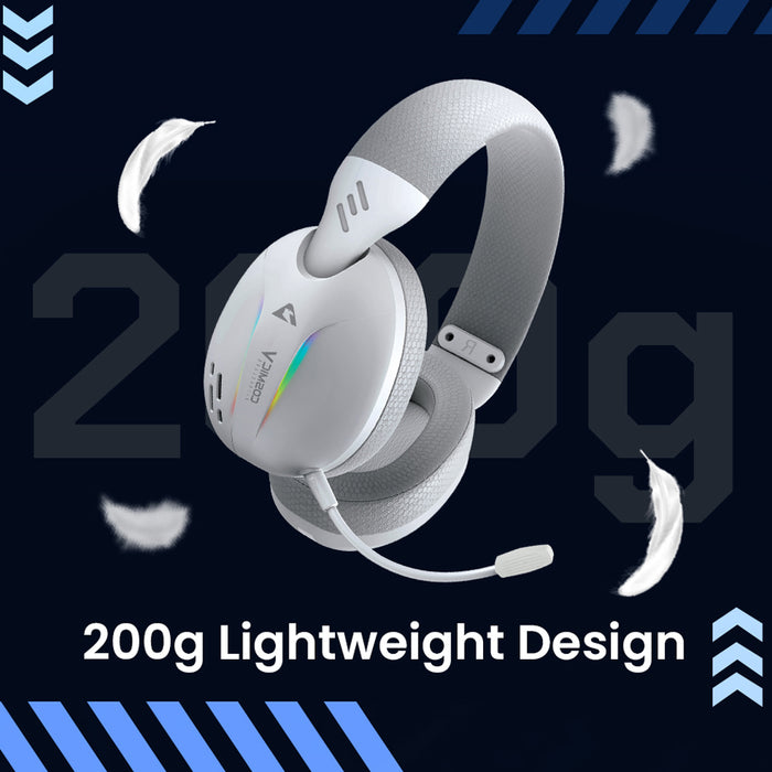 Armaggeddon Cosmic V Quad Mode Wireless RGB Gaming Headset Bluetooth 5.4, 2.4GHz USB-A USB-C, 40mm Drivers & Detachable Mic