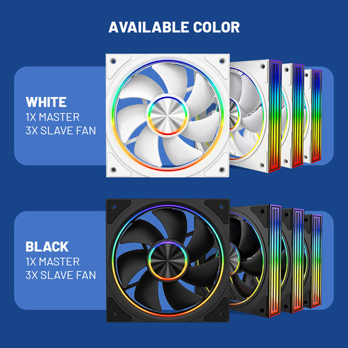 Armaggeddon PWM 120-V ARGB Kit 8000 120mm PC cooling fan 4-pack