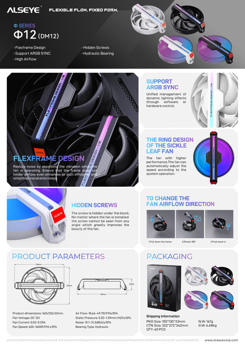 ALSEYE DM12 PC cooling fan