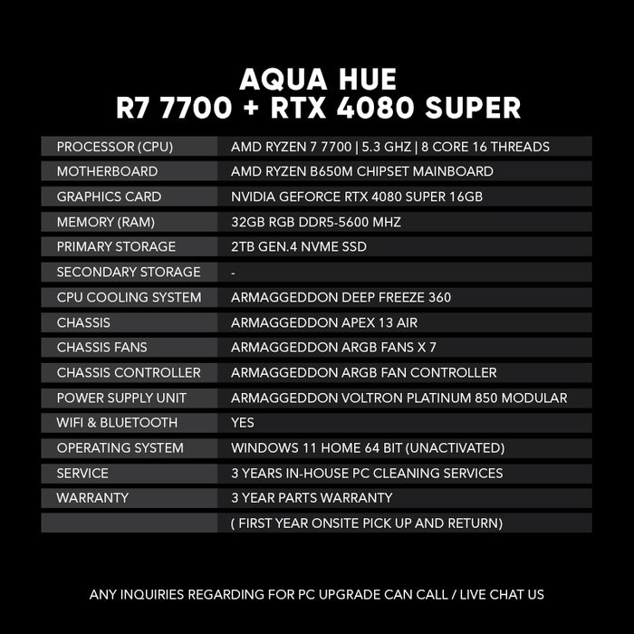 Aqua Hue | R7 7700 + RTX 4080 Super
