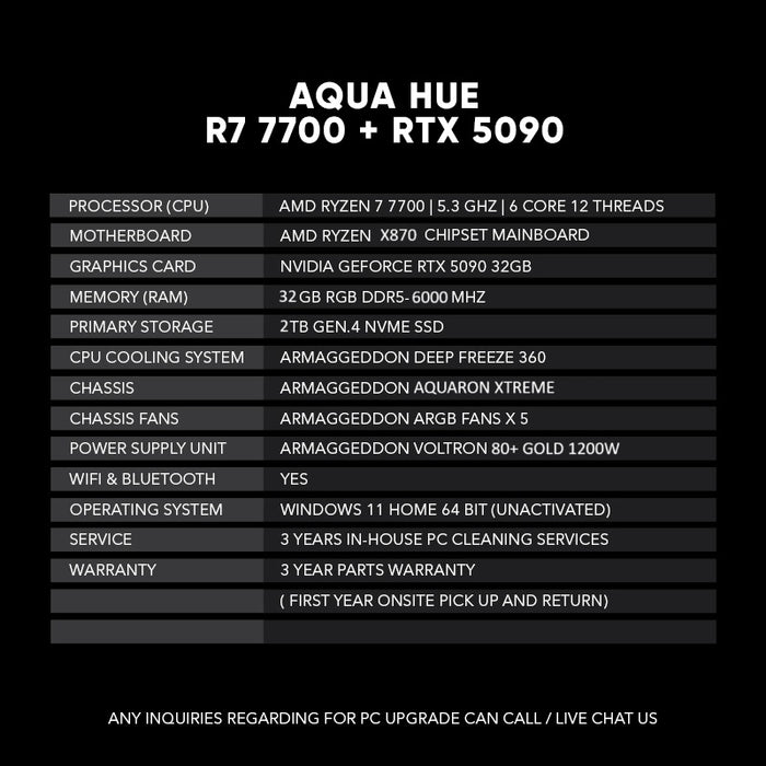 AQUA HUE R7 7700 + RTX 5090