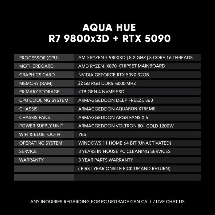 AQUA HUE R7 9800X3D + RTX 5090