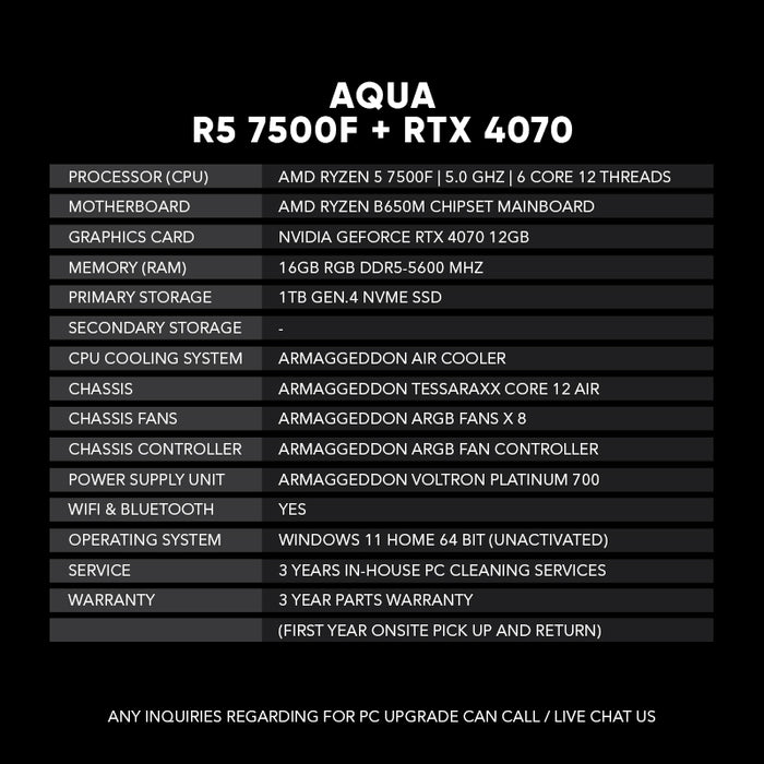 Aqua | R5 7500F + RTX 4070