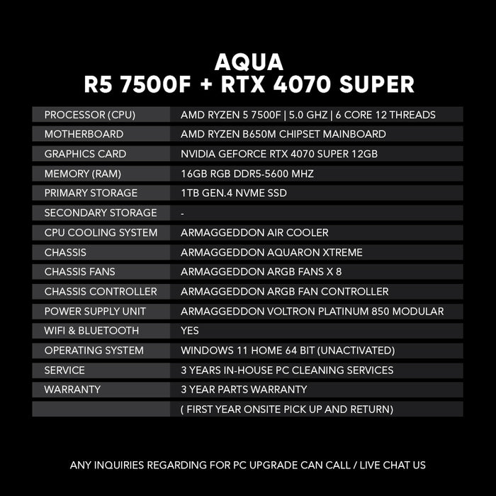 Aqua | R5 7500F + RTX 4070 Super
