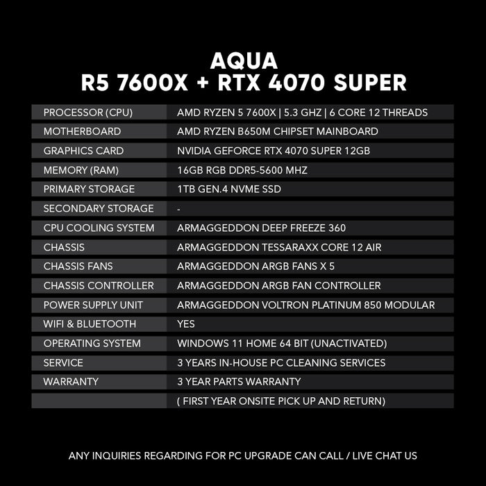 Aqua | R5 7600X + RTX 4070 Super