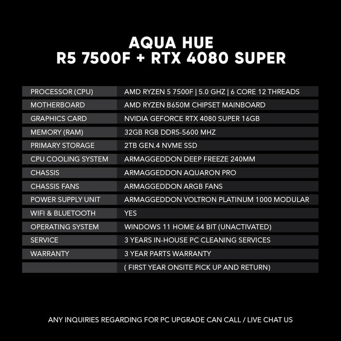 Aqua Hue | R5 7500F + RTX 4080 Super