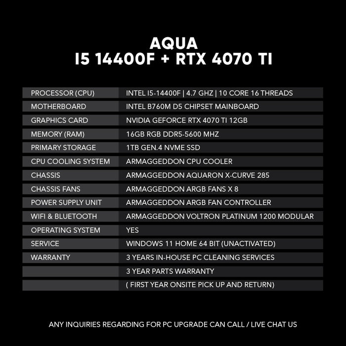 AQUA l I5 14400F + RTX 4070 TI