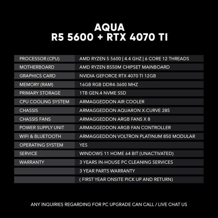 AQUA l R5 5600 + RTX 4070 TI