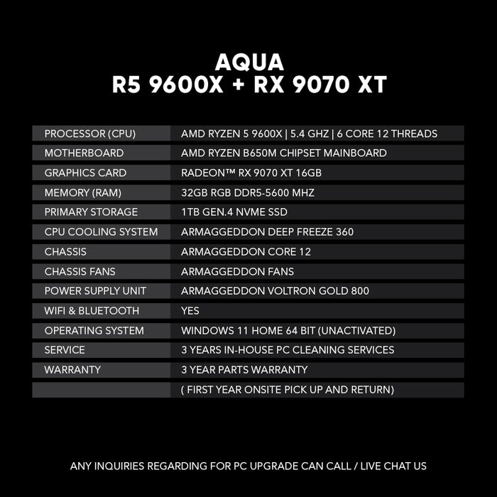 AQUA | R5 9600X + RX 9070XT