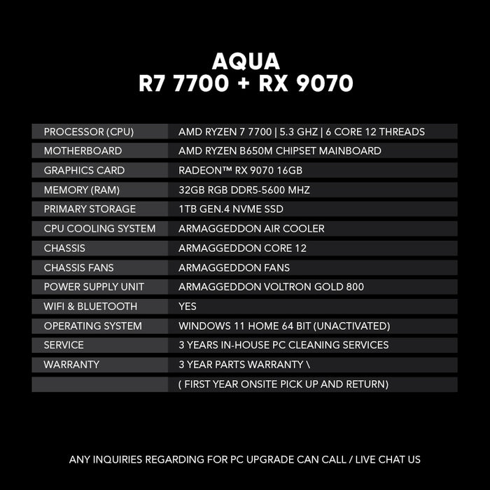 AQUA | R7 7700 + RX 9070