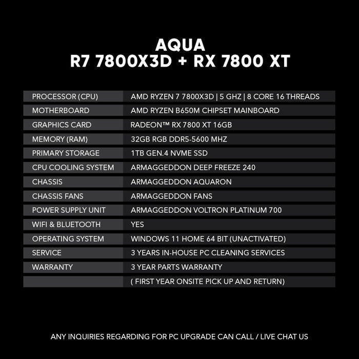 AQUA | R7 7800X3D + RX 7800XT