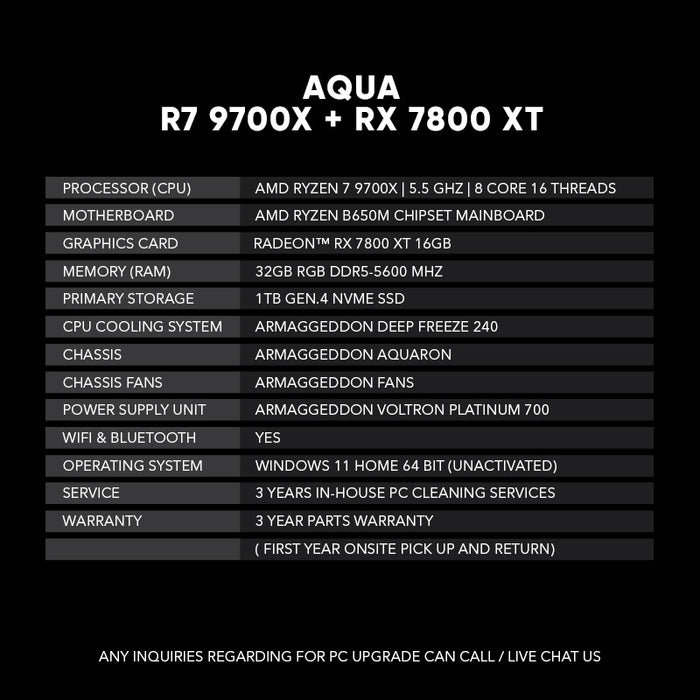 AQUA | R7 9700X + RX 7800XT