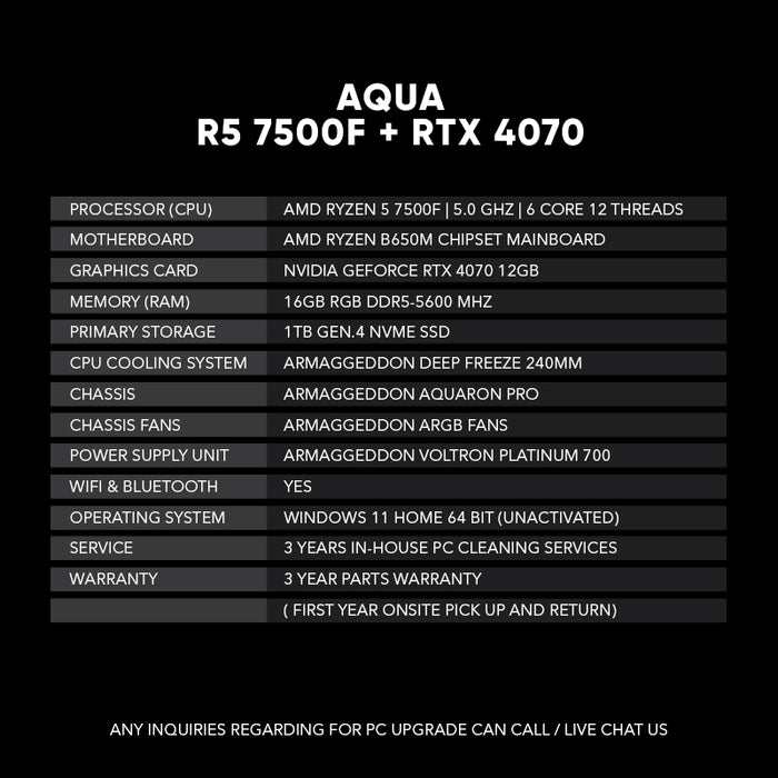 DECEMBER SPECIAL | Aqua R5 7500F + RTX 4070