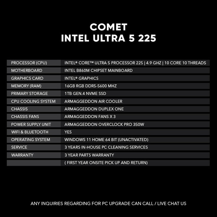 COMET INTEL ULTRA 5 225 | Best Entry Level for Study and Office