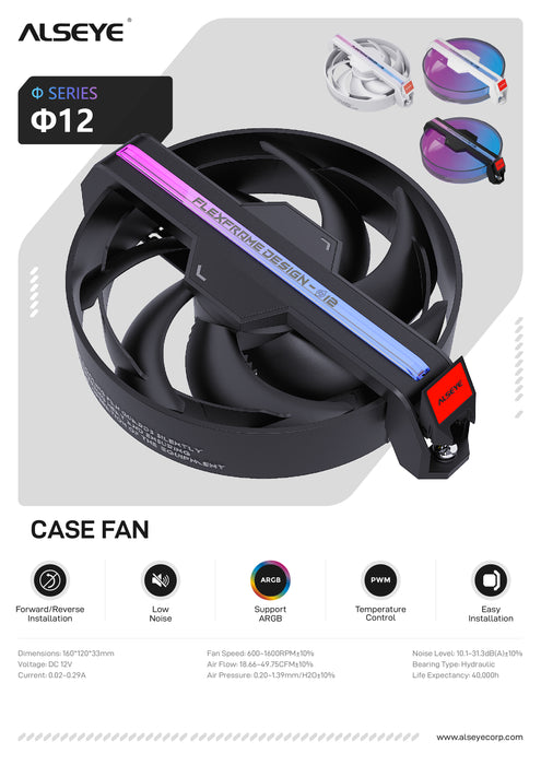 ALSEYE DM12 PC cooling fan