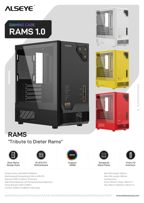 ALSEYE RAMS1.0 PC chassis detail view