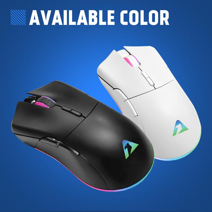 Armaggeddon Falcon V Stealth Wired RGB Gaming Mouse 12000 CPI, 1000Hz Polling Rate, 7 Programmable Buttons, Black/White