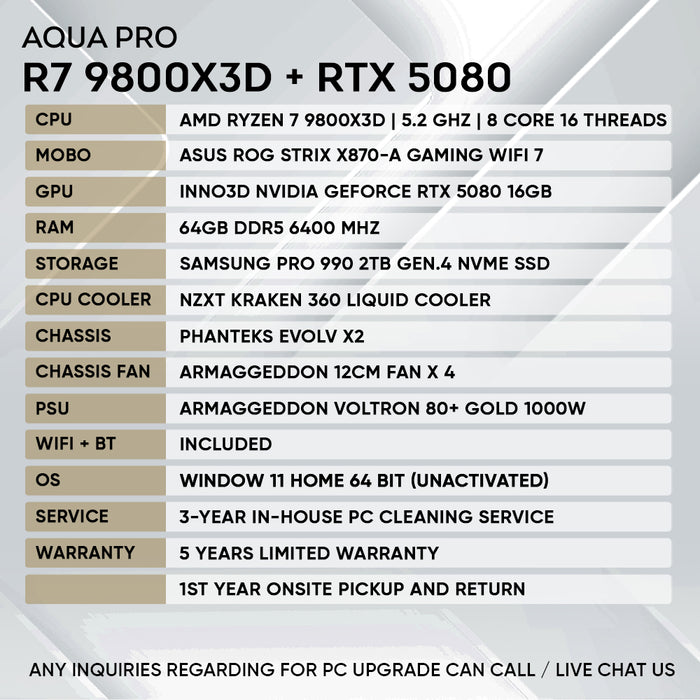 RYZEN 7 9800X3D + RTX 5080 (PREMIUM SET UP)