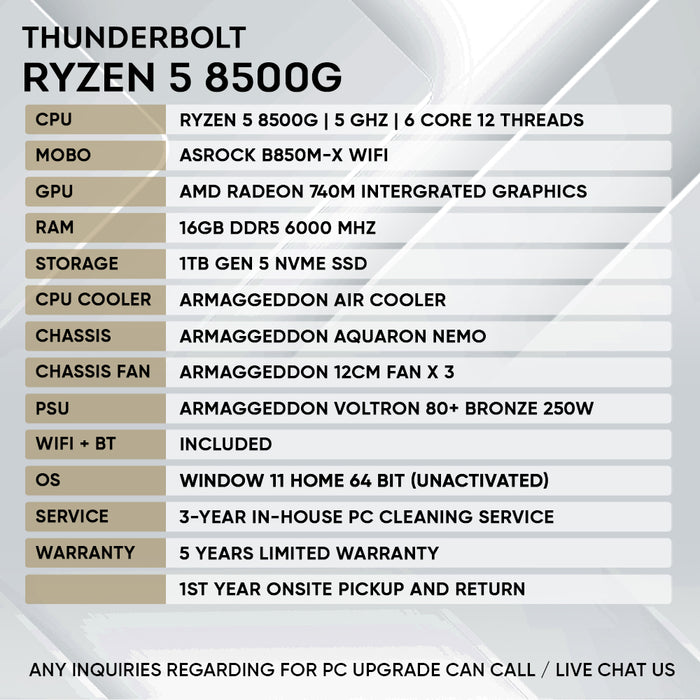 RYZEN 5 8500G | GEN 5 High Speed Home & Office PC