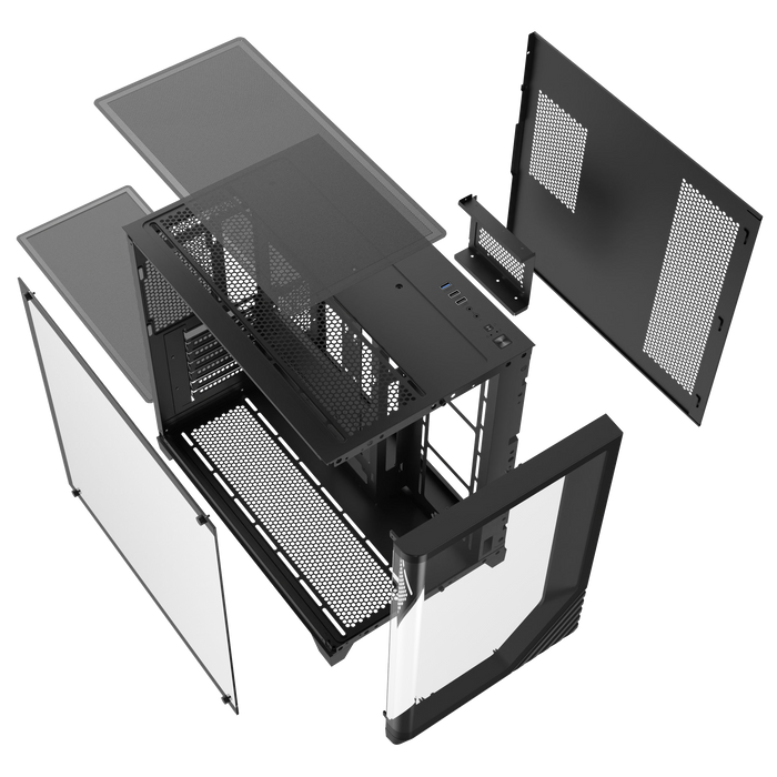 ARMAGGEDDON X-CURVE GIGA 10 PC chassis detail view