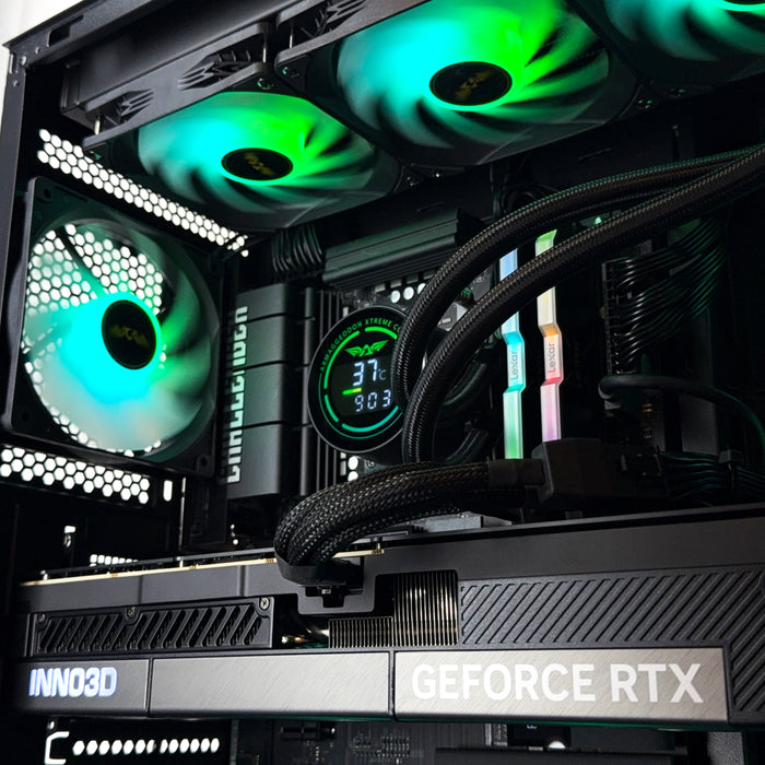 Aqua Hue gaming PC with Ryzen 7 7700 and RTX 5090 product view