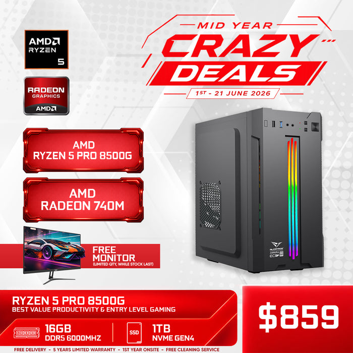 Armaggeddon Workstation PC – AMD Ryzen 5 Pro 8500G | Productivity Desktop