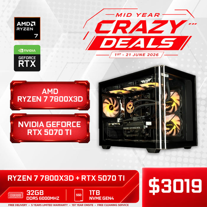 RYZEN 7 7800X3D + RTX 5070 Ti