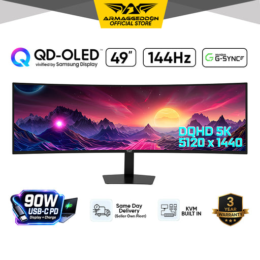Armaggeddon PXP 49 UXO C Samsung Display 49" Curved QD-OLED DQHD Gaming Monitor