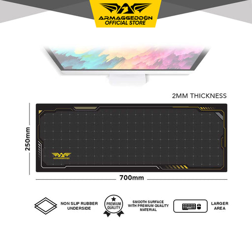 Armaggeddon Assault AS 29N Extra Large Gaming Mouse Pad 700 × 250mm Smooth Surface, Non-Slip Rubber Base, Extended Desk Mat