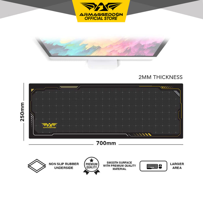 Armaggeddon Assault AS 29N Extra Large Gaming Mouse Pad 700 × 250mm Smooth Surface, Non-Slip Rubber Base, Extended Desk Mat
