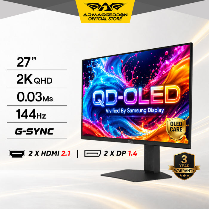 Armaggeddon PXP 27 UXO.V Samsung QD OLED 144Hz Nvidia GSync Gaming Monitor