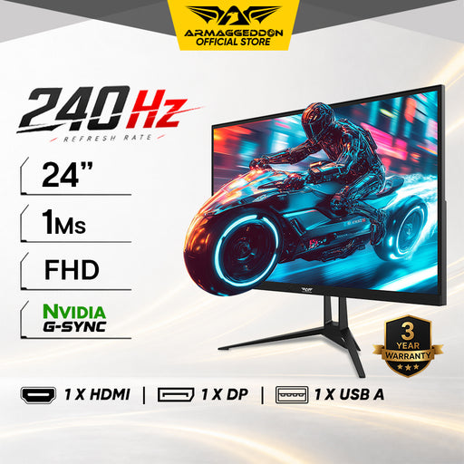 Armaggeddon PXP 24X 23.8" Full HD Fast VA Gaming Monitor 240Hz 1ms FreeSync & G-SYNC Compatible