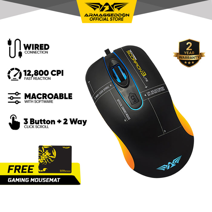 Armaggeddon Textron Scorpion 3 Lite wired RGB gaming mouse