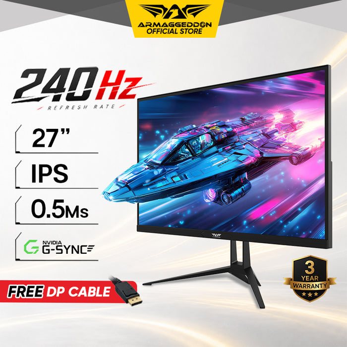 Armaggeddon PXP 27X 27" FHD IPS Gaming Monitor 240Hz 0.5ms FreeSync & G-SYNC Compatible