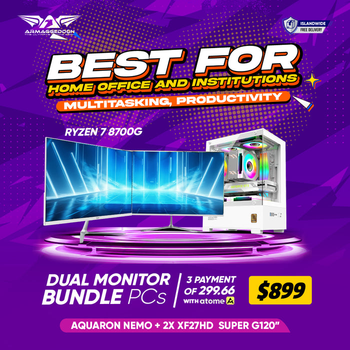 RYZEN 7 8700G | Best Entry Level for Gaming and Office (DUAL MONITOR BUNDLE)
