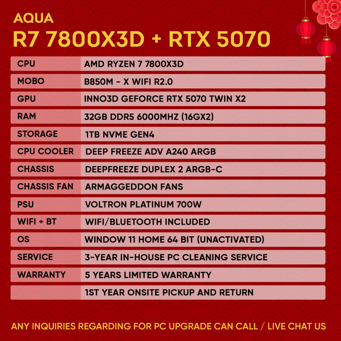 RYZEN 7 7800X3D + RTX 5070 (HORSEH DEAL)