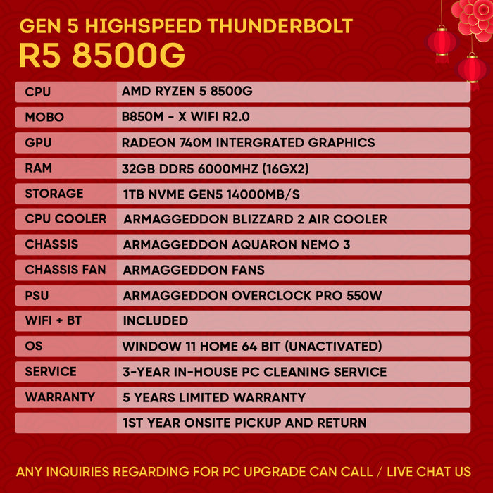 RYZEN 5 8500G | GEN 5 High Speed Home & Office PC (HORSEH DEAL)