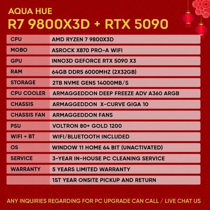 RYZEN 7 9800X3D + RTX 5090 (GEN 5 NVME) (HORSEH DEAL)