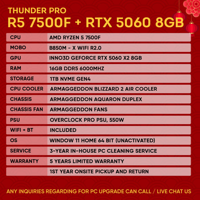 RYZEN 5 7500F + RTX 5060 (HORSEH DEAL)