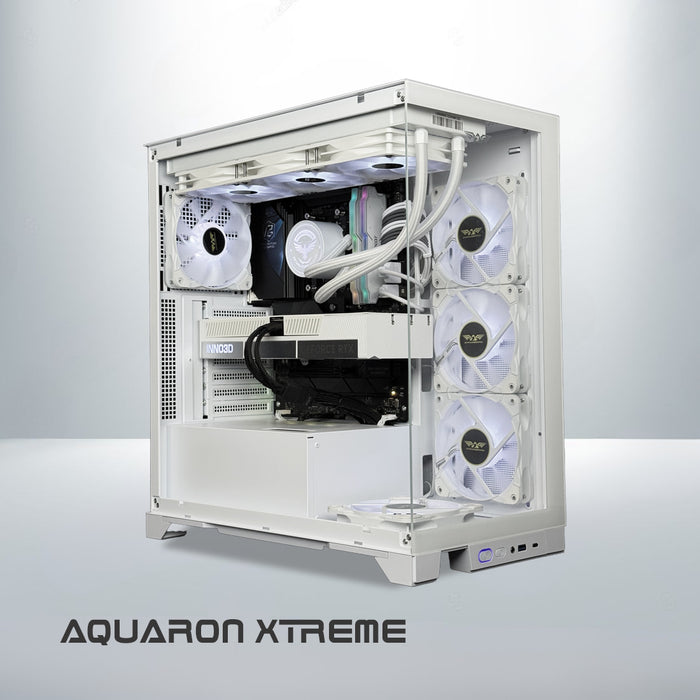 Aqua Hue RTX 5090 gaming PC front product view