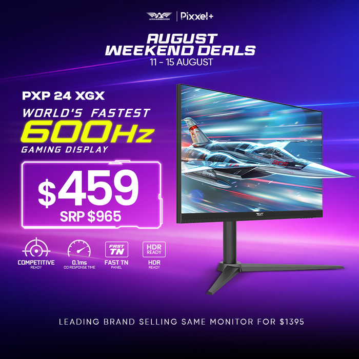 Armaggeddon PXP 24 XGX 24" FHD 600Hz TN Gaming Monitor 0.1ms Adjustable Stand FreeSync & G-SYNC Compatible