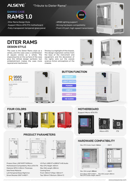 ALSEYE RAMS1.0 PC chassis detail view