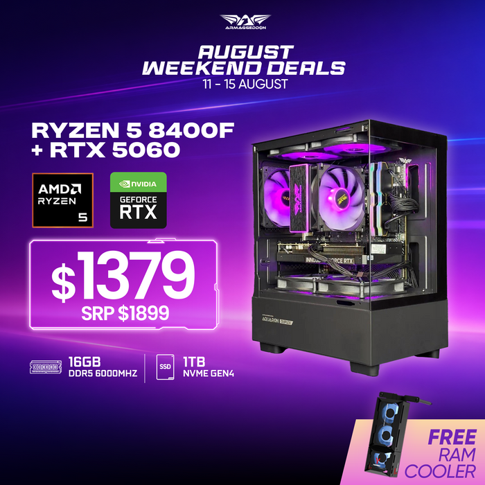 Armaggeddon Gaming PC – AMD Ryzen 5 8400F + RTX 5060 | Custom Built Desktop