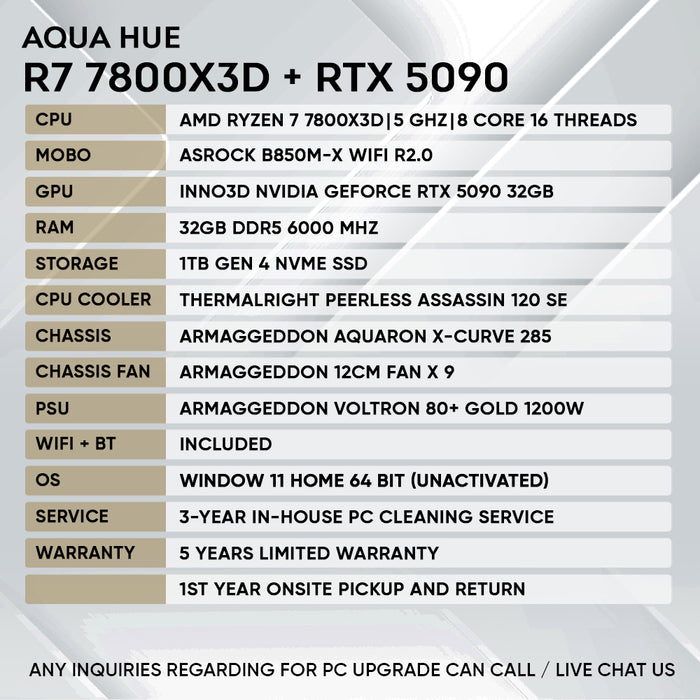 RYZEN 7 7800X3D + RTX 5090