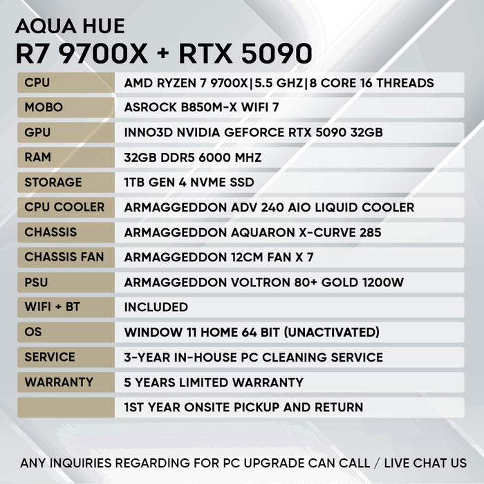RYZEN 7 9700X + RTX 5090