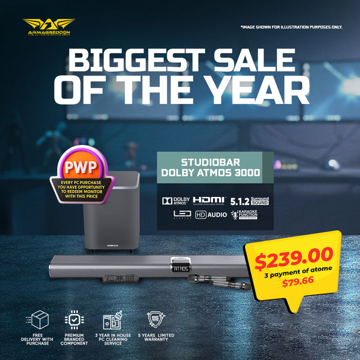 SONICGEAR STUDIOBAR 3000 DOLBY ATMOS 5.1.2 SOUNDBAR